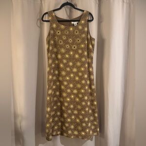 Judith Hart Long Brown Floral Sleeveless Dress